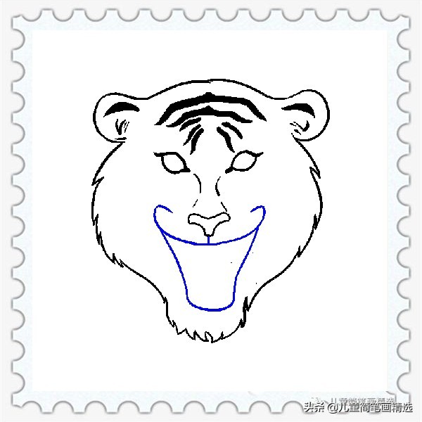 儿童绘画老虎头的简笔画,儿童简笔画老虎简单画法