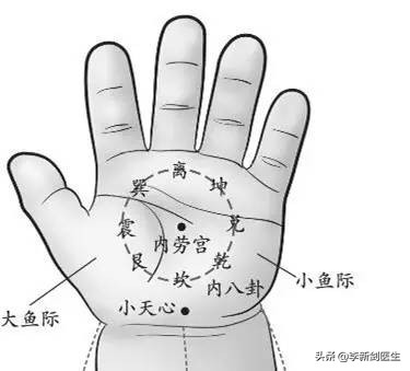 八卦穴的准确位置示意图,八卦形穴的应用