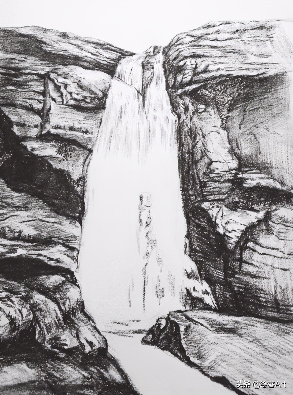 炭笔如何一笔画出渐变绘画技巧,炭笔风景教学