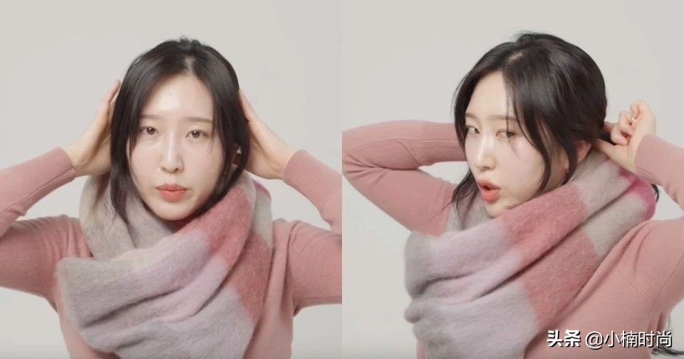 适合围巾帽子一体的发型,适合戴帽子的发型教程马尾