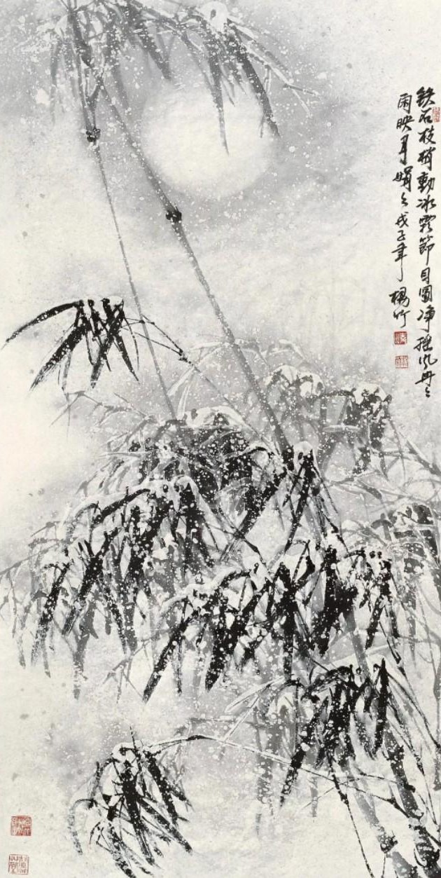 中国风山水画中的雪景,中国画雪景山水画