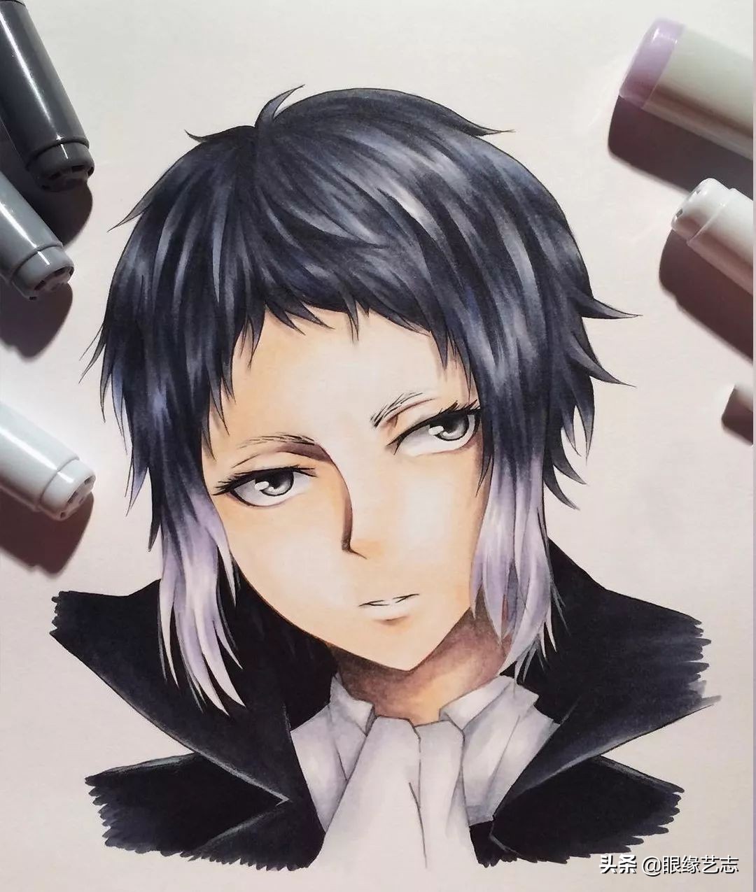 用touchmark马克笔画动漫人物,马克笔手绘动漫人物女生临摹素材