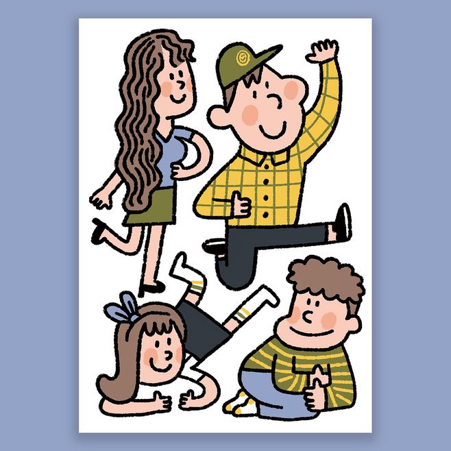 超可爱的手绘简笔画,简单的Q版简笔人物绘画