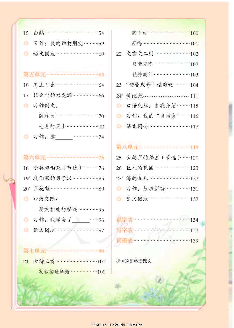 部编版语文四年级下册电子课本，老师家长都需要