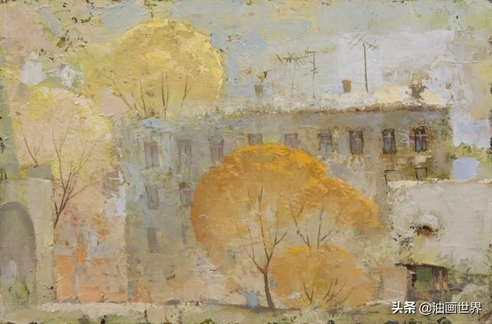 波澜壮阔雄壮唯美的风景油画,笔触风景画