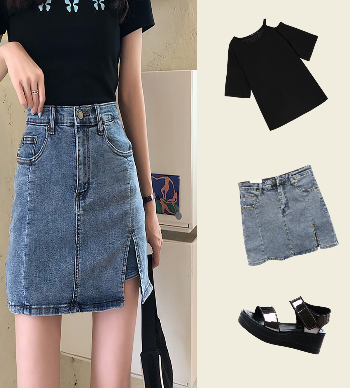 一分钟就可以学会的牛仔裙穿搭！秒变“夏日潮女”