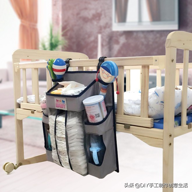 布艺挂兜墙挂式收纳袋欧式,布艺棉麻防水三层挂式收纳袋