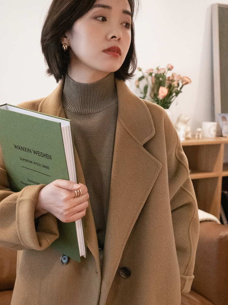 大衣内搭连帽针织衫穿搭,秋冬季节大衣穿搭技巧