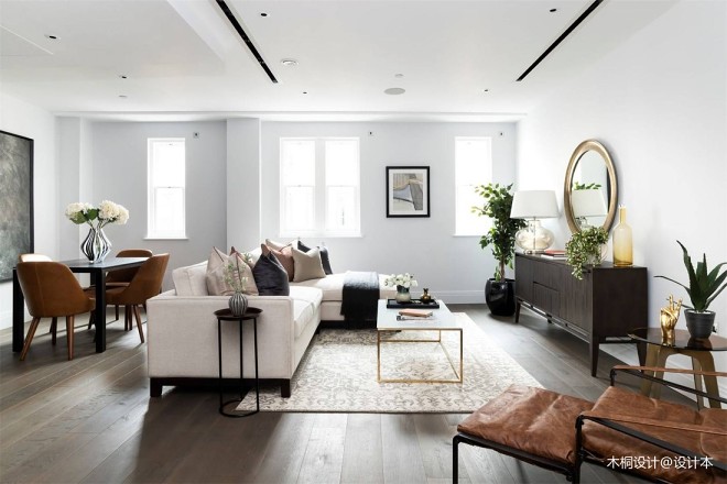 现代轻奢开放式厨房餐厅客厅,开放式餐厅客厅设计轻奢