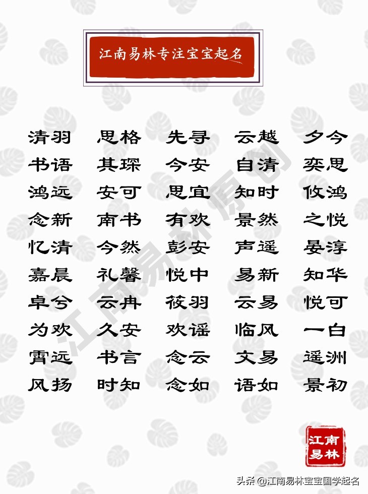 这些才思敏捷、颖悟绝伦的名字，让孩子一路过关斩将、金榜题名
