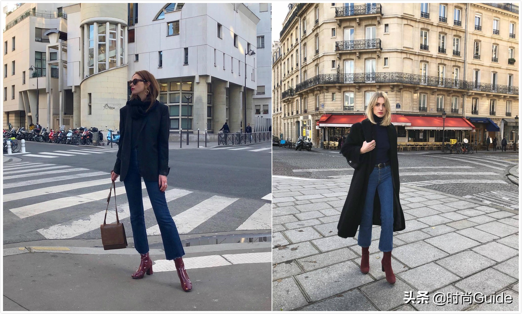 黑色小香风棕色靴子怎么搭配,棕色靴子搭配红色小香风