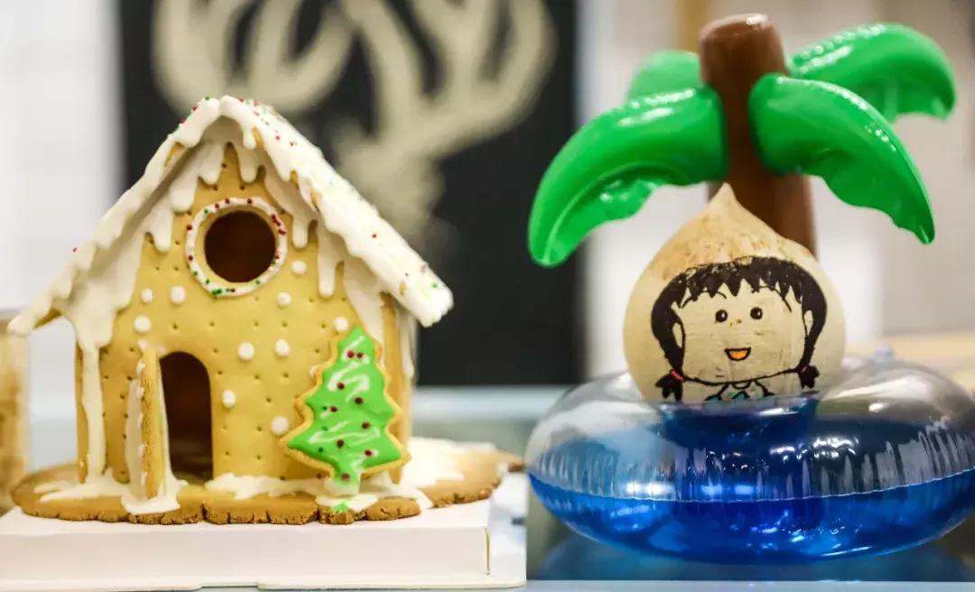 步行街椰子奶茶,泰国路边椰子甜品