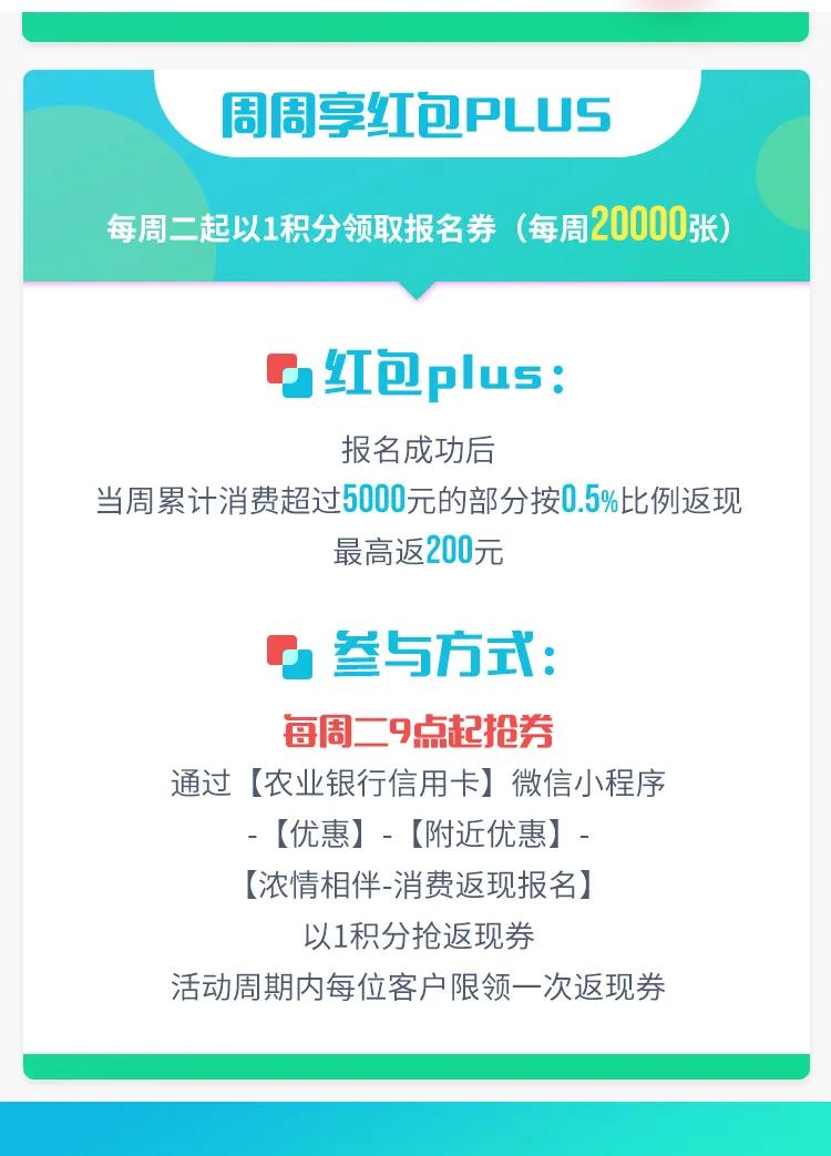 刷农行信用卡优惠活动,农行信用卡浓情相伴每笔都返现