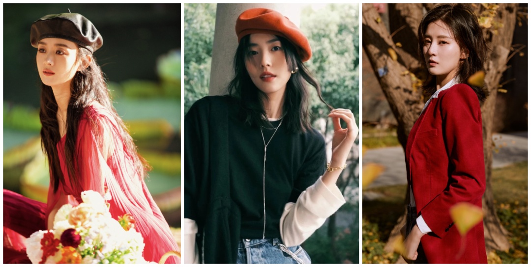 山花浪漫不及眉间一点朱砂，万千颜色都不如红色艳丽好穿搭