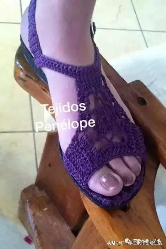 旧鞋底改造钩针鞋教程,手工钩鞋教程春夏季椰子鞋