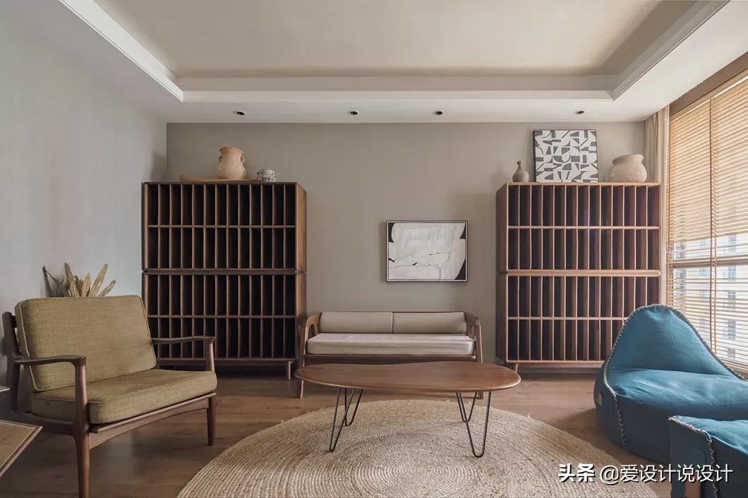 原木是让人清新脱俗的风格,现代简约和原木风混搭