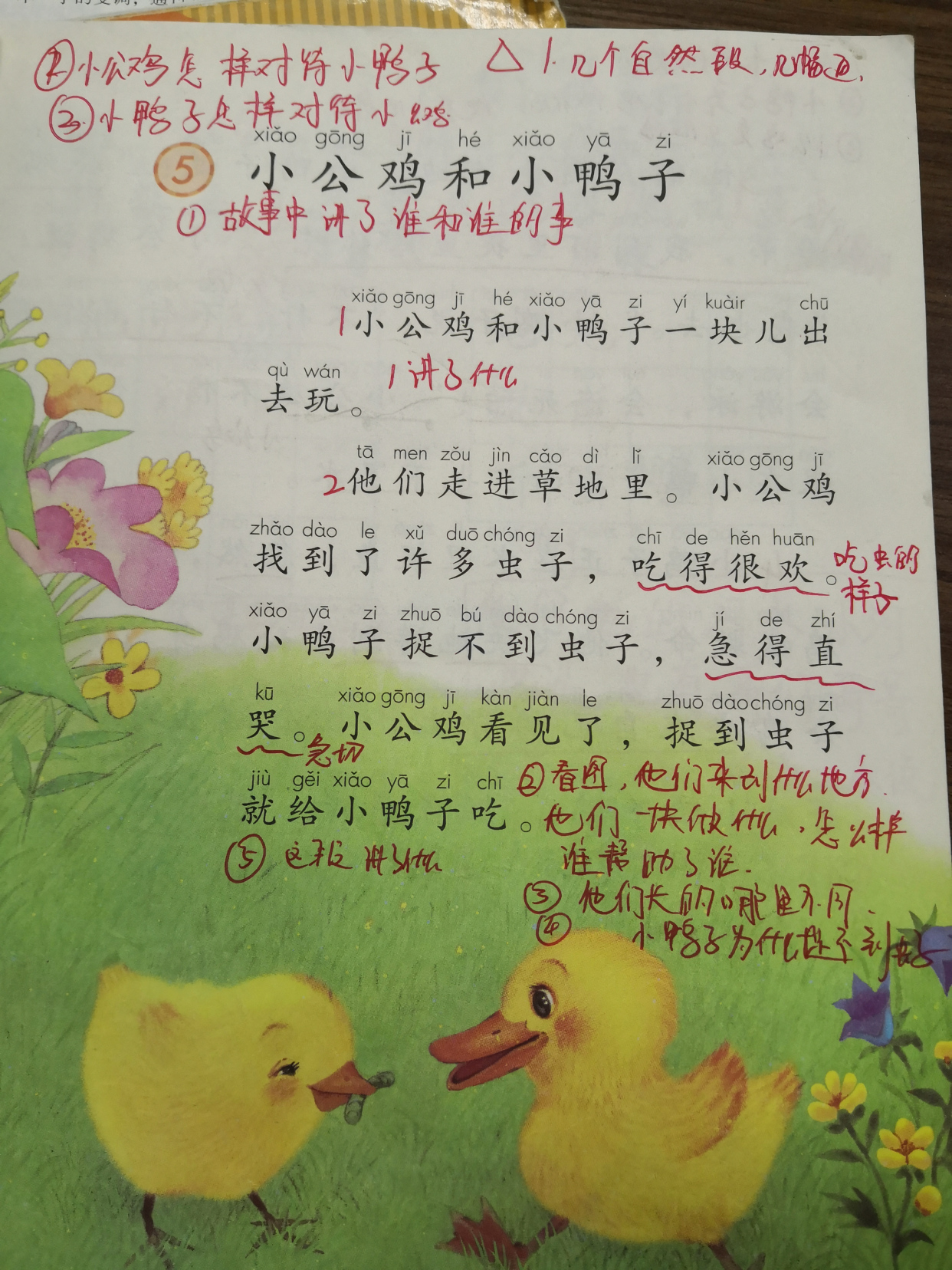 小公鸡和小鸭子一年级下册电子书,一年级小公鸡和小鸭子生字组词