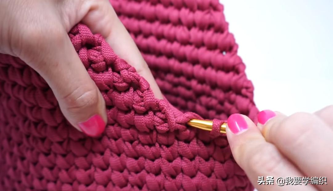 简单大方钩编单肩包图解,简单勾织小包包方法