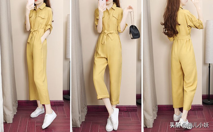 芥黄色上衣配什么颜色裤子好看,桔黄色紧身裤子配什么上衣