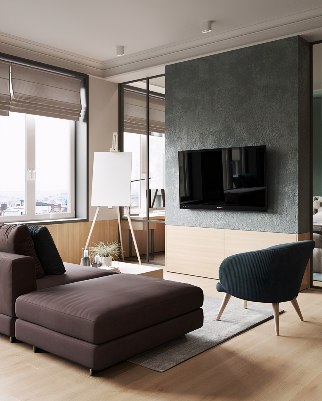 通透电视背景墙隔断设计,电视墙做造型好吗