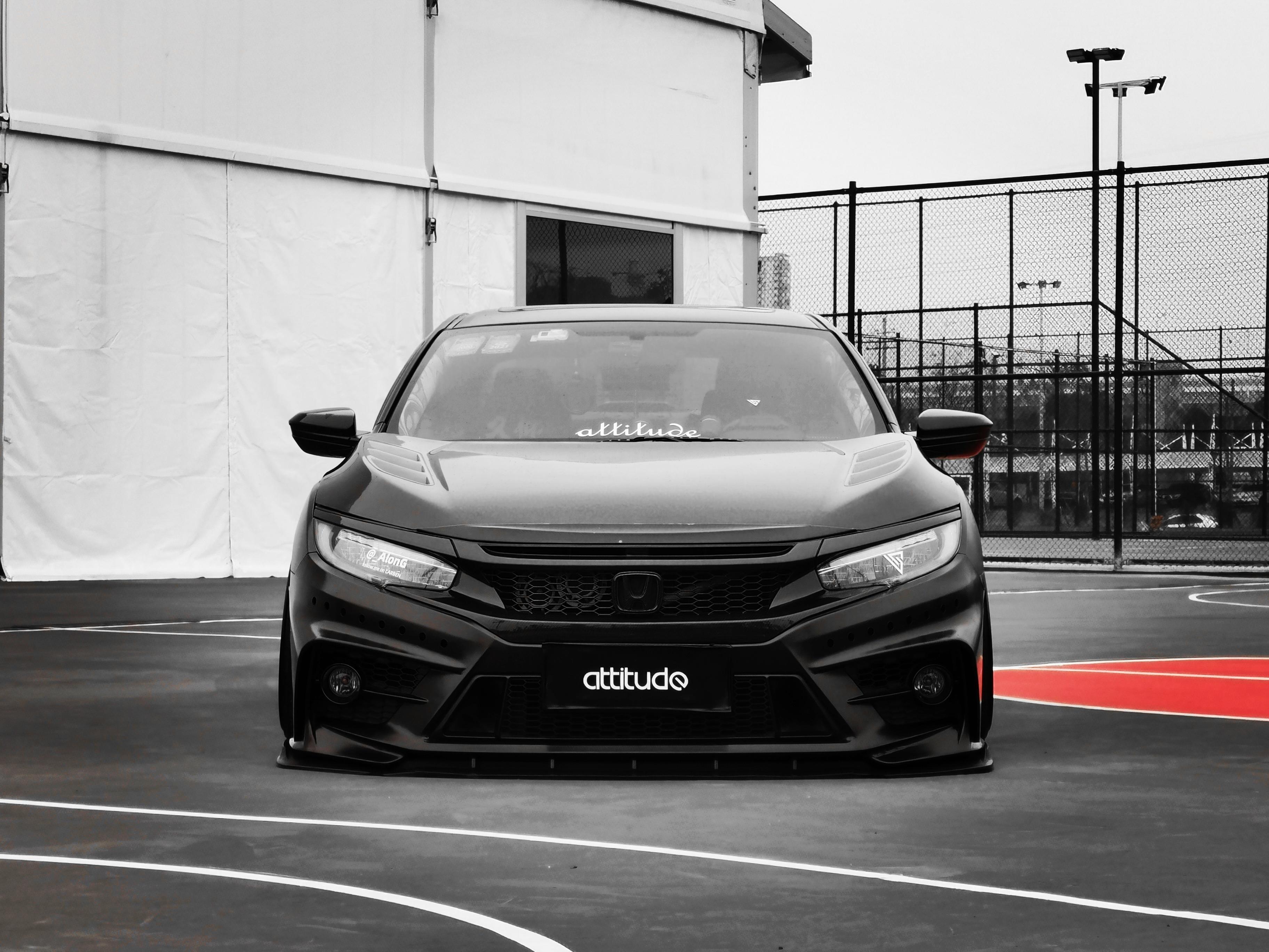 十代思域外观黑白改装方案,十代思域全黑改装