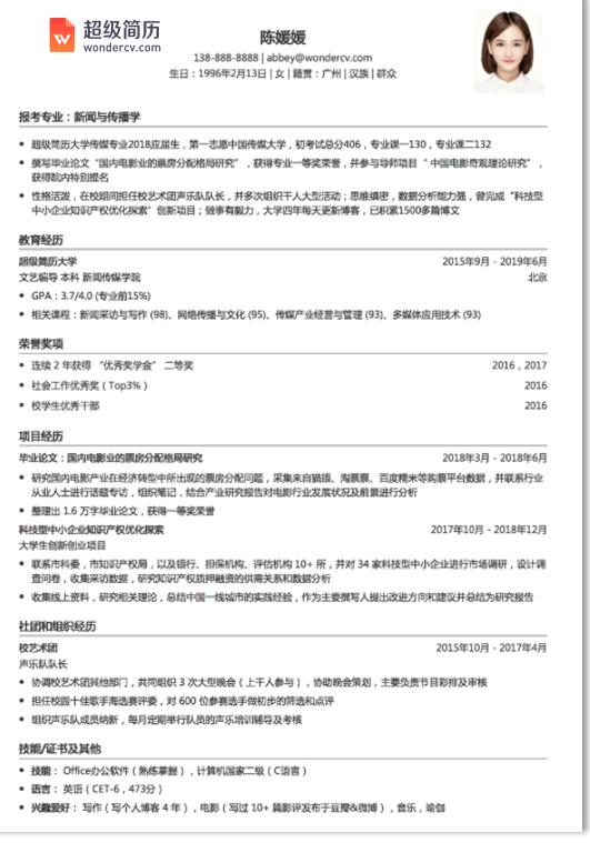 考研个人简历怎么写最好,考研简历怎么写