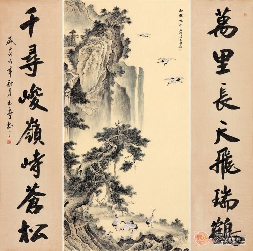 河山绣锦山水画贴在院内风水怎样,家里挂什么山水画最好