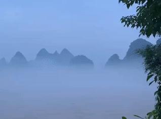 震撼的桂林山水视频,震撼大雾