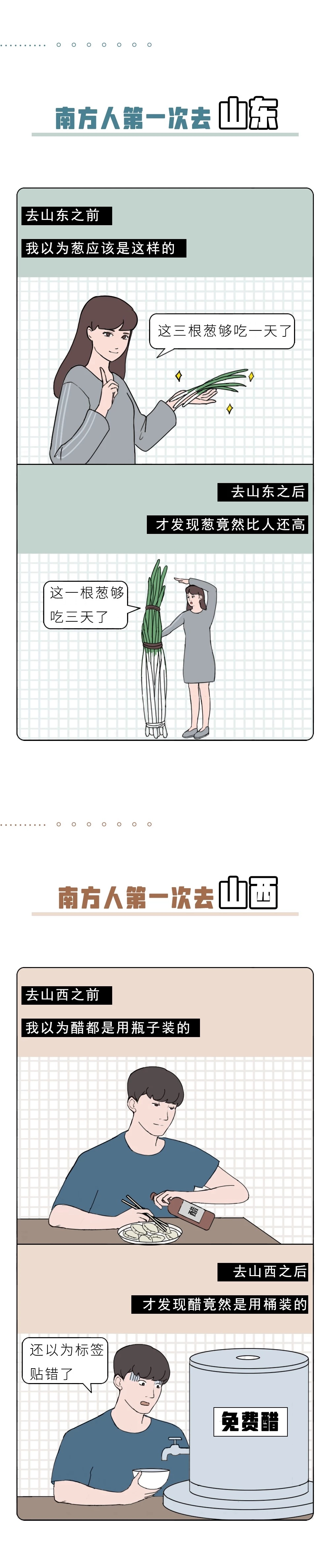北方人vs南方人饮食漫画,漫画北方人和南方人