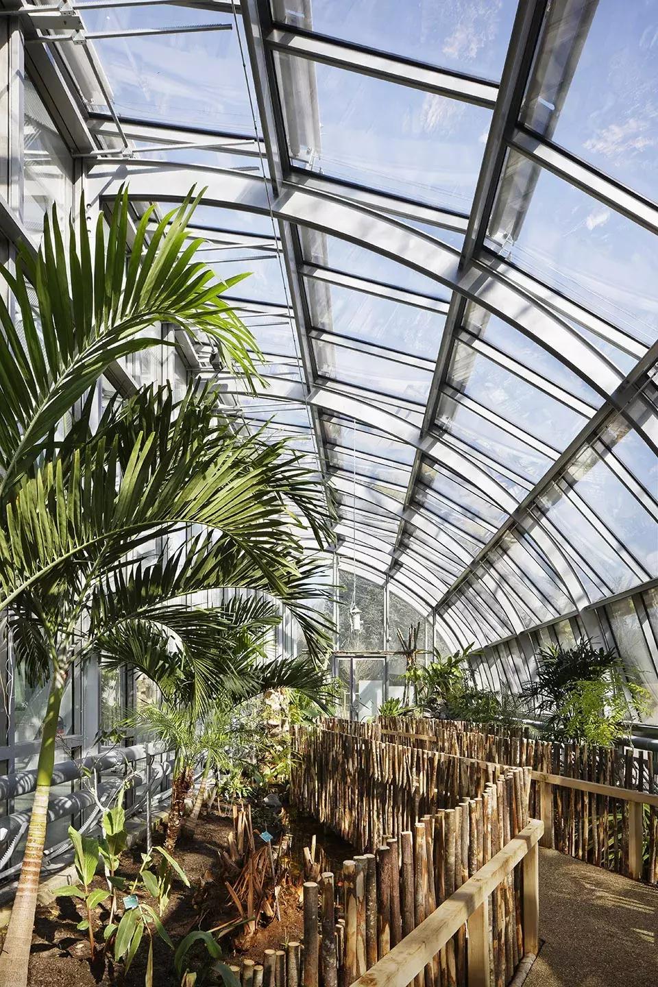 玻璃温室环绕着的红土网球场-Simonne-Mathieu网球场，巴黎