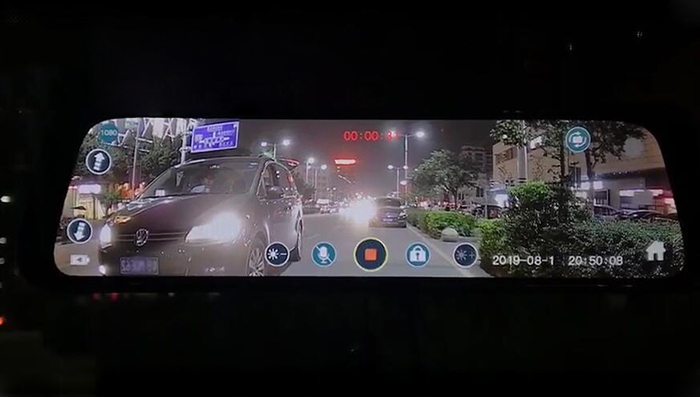 启辰安装圆盾AI智能视频后视镜安装作业，透雨透雾防眩目