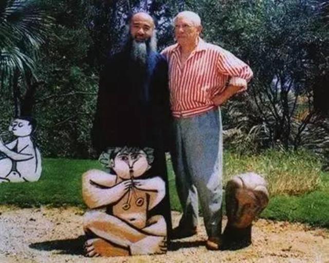 张大千和毕加索互相赠送的老照片,张大千和毕加索换作品