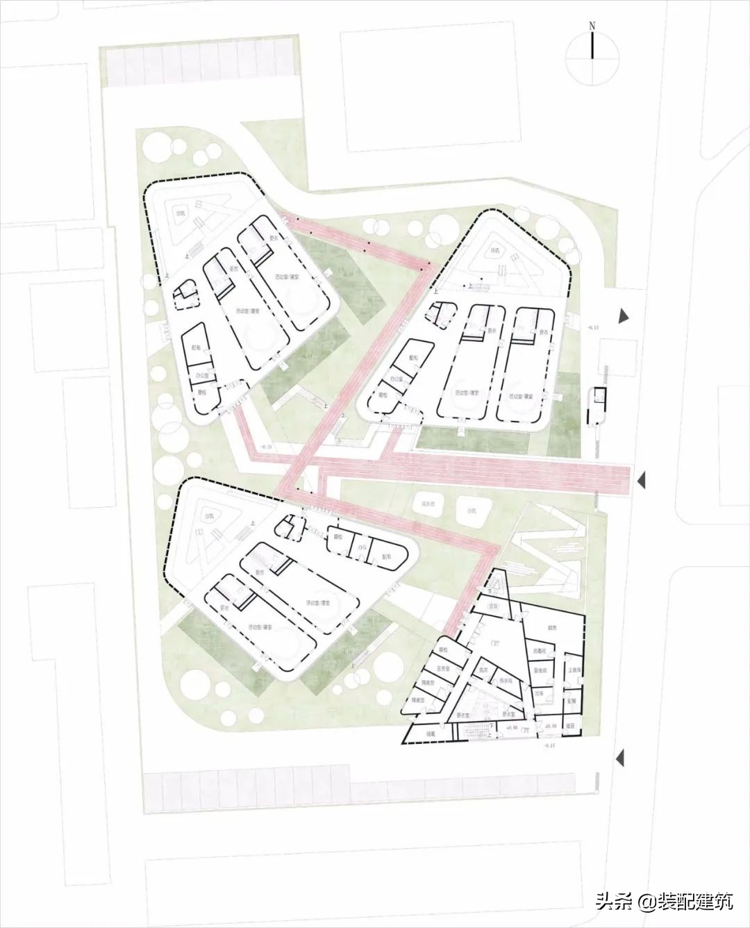 高档幼儿园设计——“院落式”打破传统简单的空间等级