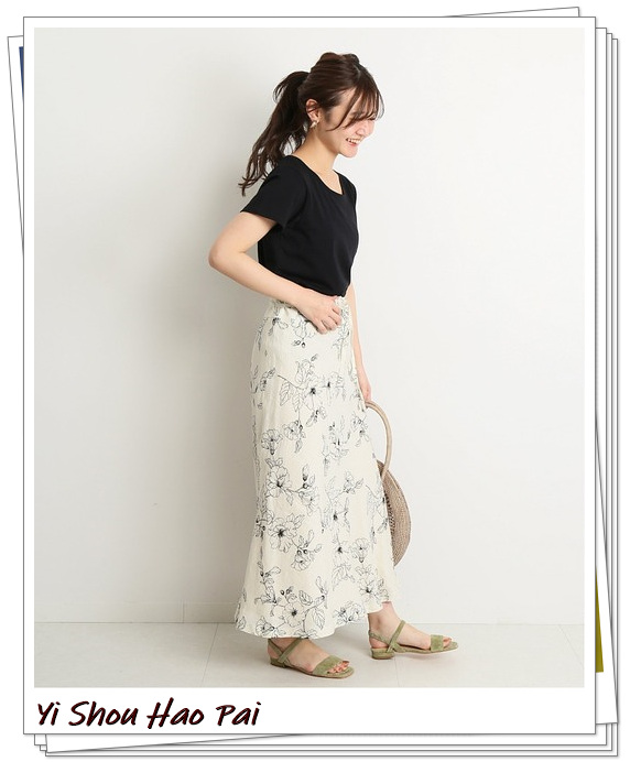 亚麻垂感半身裙,洋气半身裙白色亚麻材质