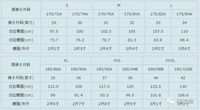 怎么理解服装尺码对照表,服装号型标准尺码表5xl