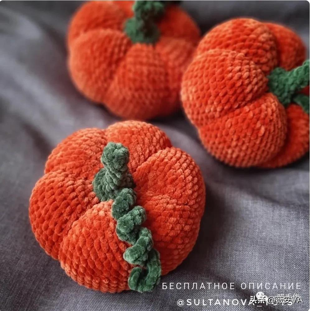 钩针灰姑娘的南瓜马车图解,南瓜盆栽钩针图解
