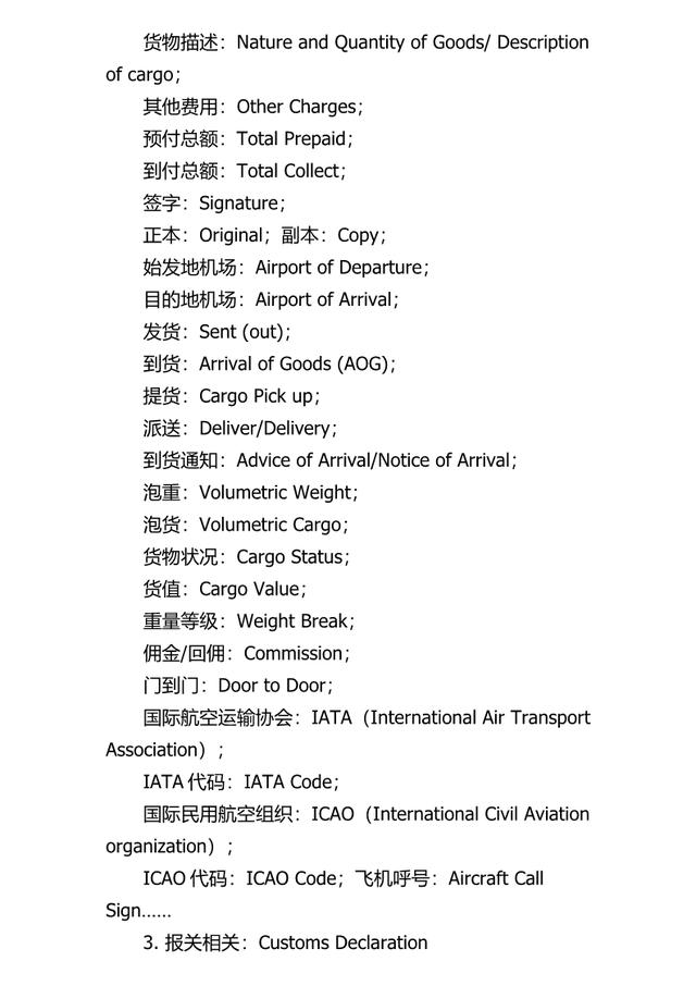 货代英语大全,货代常用英语口语