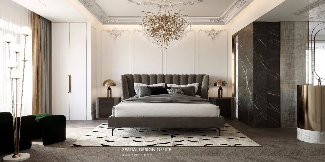 法式复古pu线条效果图,pu线条搭配什么灯