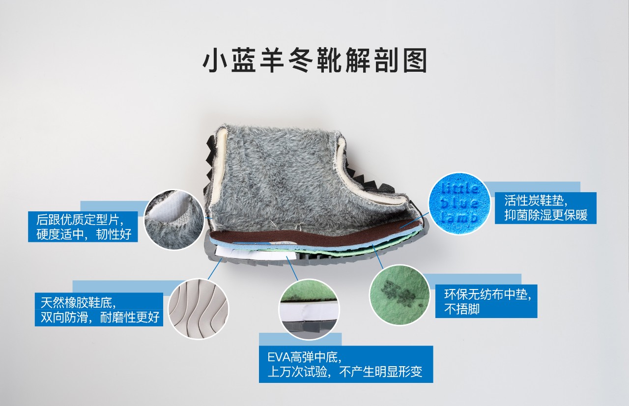 小蓝羊冬靴,小蓝羊防滑户外靴