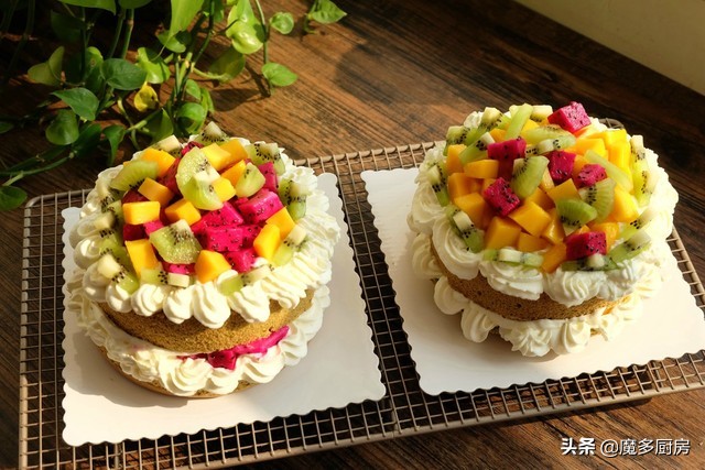 不加蛋糕胚的水果奶油蛋糕做法,8寸戚风奶油蛋糕做法不塌陷
