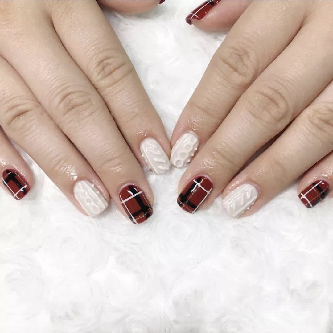 可爱又时髦的毛衣美甲教程，是时候给你的指尖换上“冬装”啦！