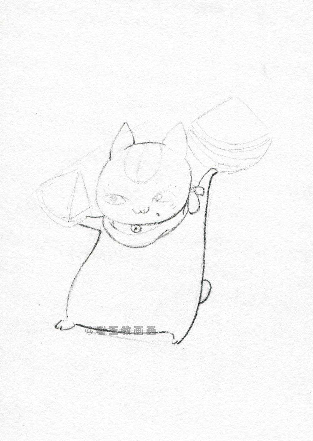 夏目友人帐猫咪老师简笔画,夏目的猫咪老师怎么画