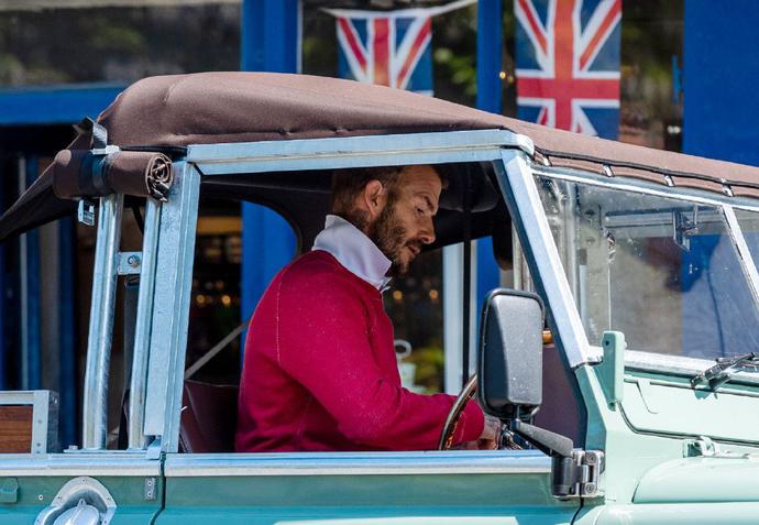 45岁贝克汉姆“秃了”!剪短发带小七公主逛街,地中海趋势太明显