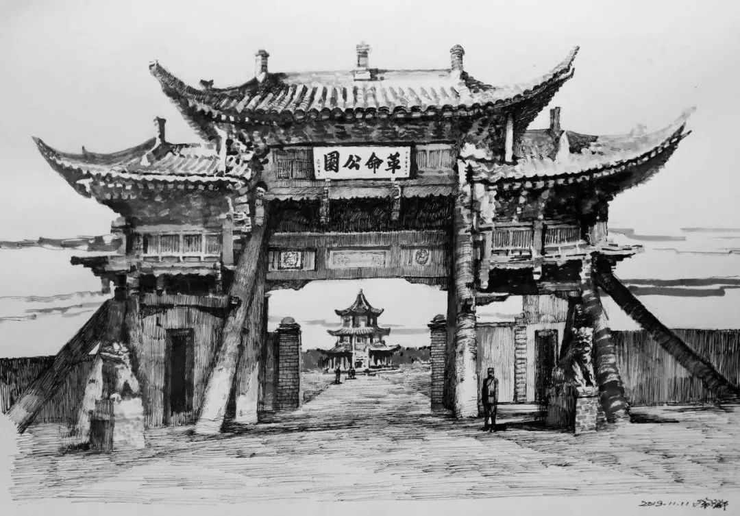 西安大美古城老照片,大美三秦中的陕西名胜古迹的手绘