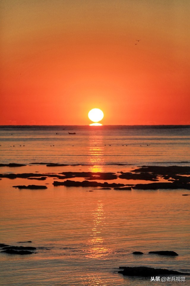 冬日大连观渤海,冬天大连看日落的海边