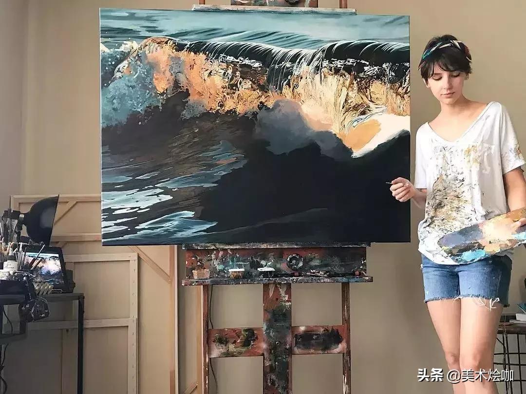 简单而又漂亮的大海图绘画,用水彩笔画一幅美丽的大海画