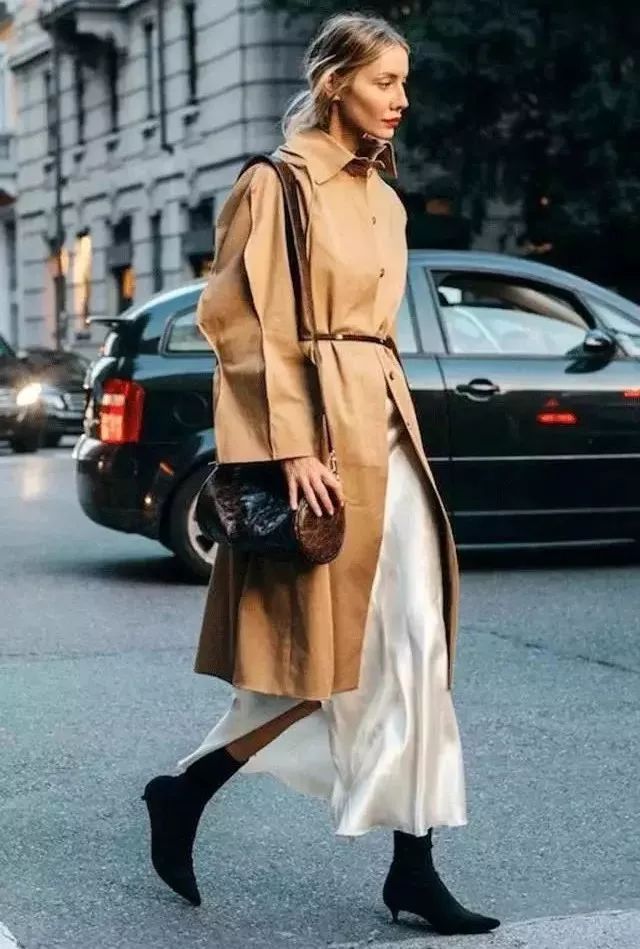 这个春天的美丽穿搭,韩系小姐姐中长款风衣搭配