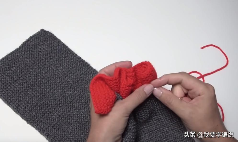 围脖编织教程全过程最简单的,玫瑰花小围脖编织教程