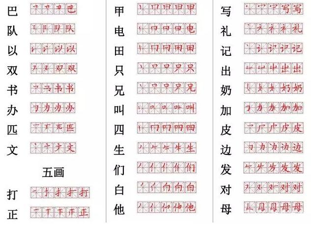 语文老师整理：560个小学常用汉字笔画笔顺表！小学阶段多练习