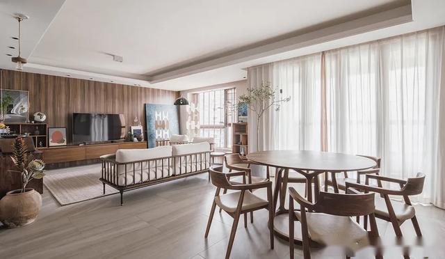 原木风吊顶效果图客厅简约,简约原木风